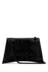 Balenciaga Women Black Leather Medium Crush Shoulder Bag by Luosophy