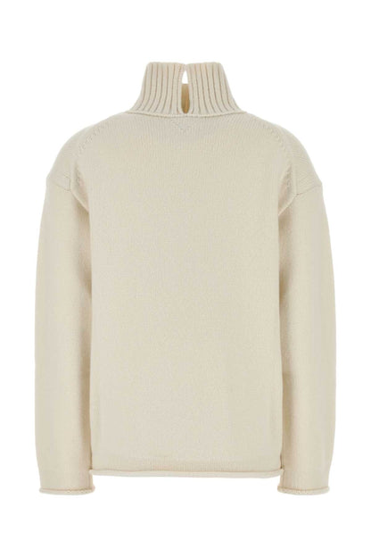 Bottega Veneta Women White Cashmere Sweater by Luosophy