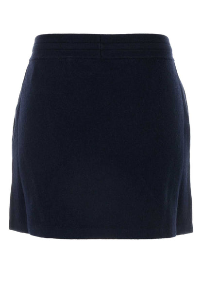 Isabel Marant Etoile Women Midnight Blue Stretch Cotton Blend Amaline Mini Skirt by Luosophy