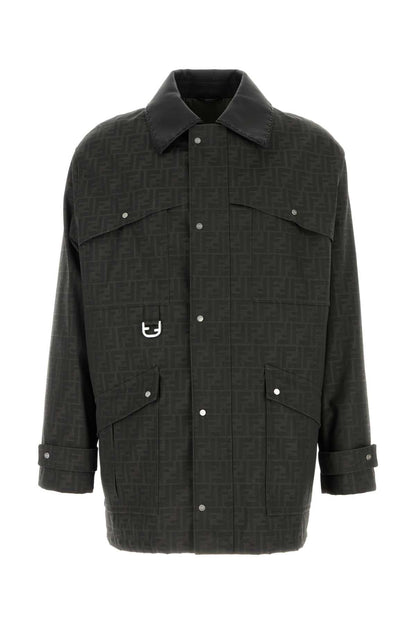 Fendi Men Embroidered Canvas Coat by Luosophy