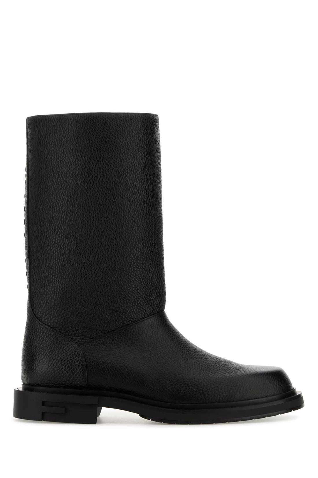 Fendi Men Black Leather Frame Boots by Luosophy