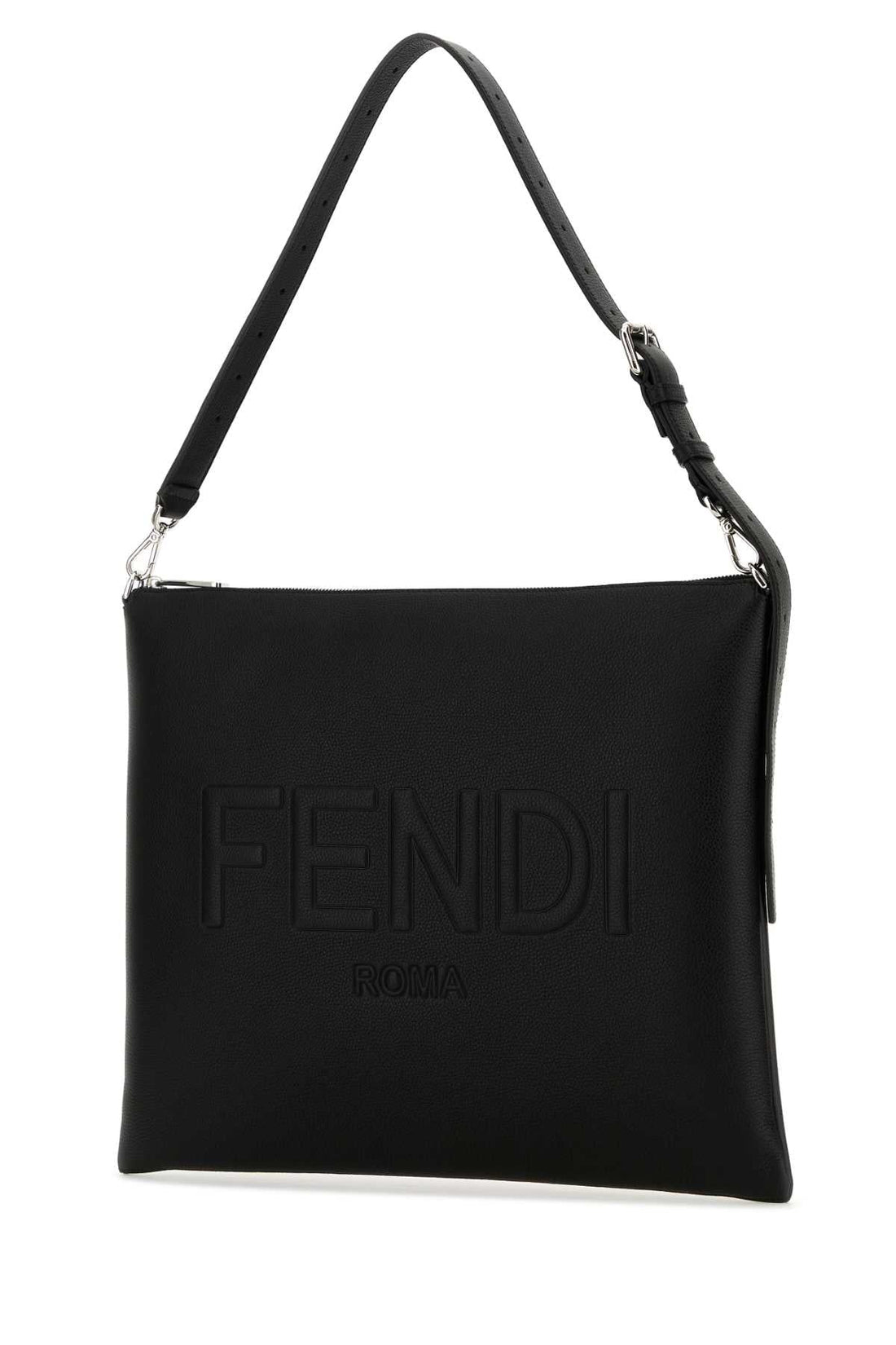 Fendi Men Black Leather Fendi After Fendi Roma Shoulder Bag by Luosophy