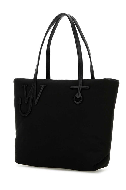 Jw Anderson Women Black Fabric Puffy Anchor Shopping Bag by Luosophy