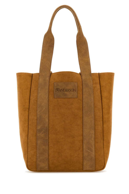Jw Anderson Women Camel Canvas Workwear Shopping Bag by Luosophy