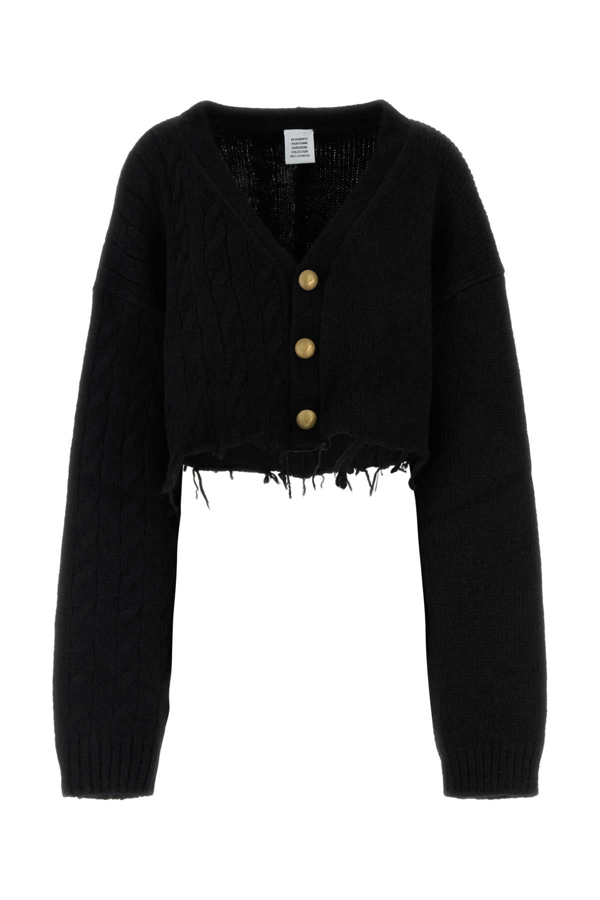 Vetements Women Black Alpaca Blend Cardigan  DestGlow