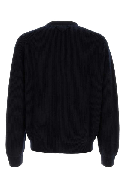 Prada Men Dark Blue Cashmere Cardigan by Luosophy