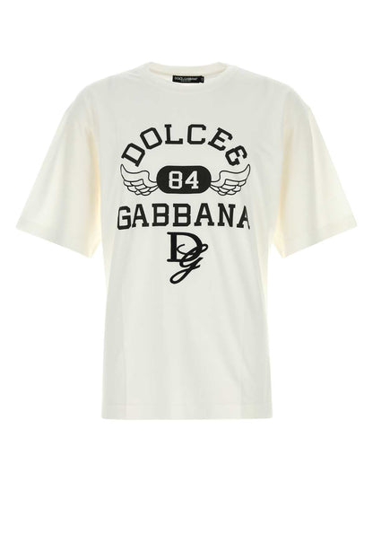 Dolce &amp; Gabbana Men White Cotton T-Shirt