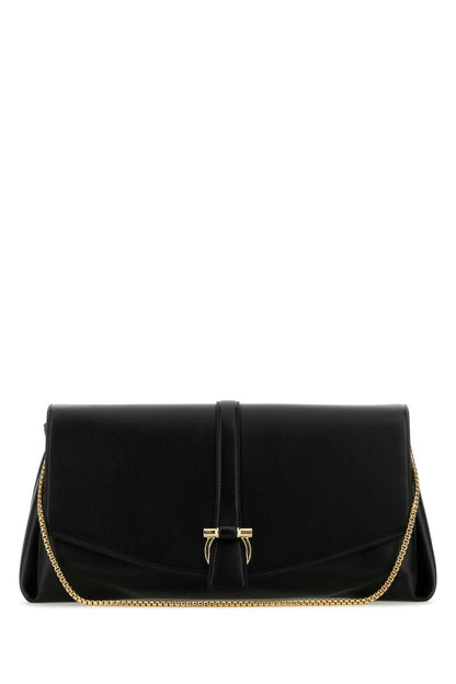 Salvatore Ferragamo Women Black Leather Large Crossbody Bag by Luosophy
