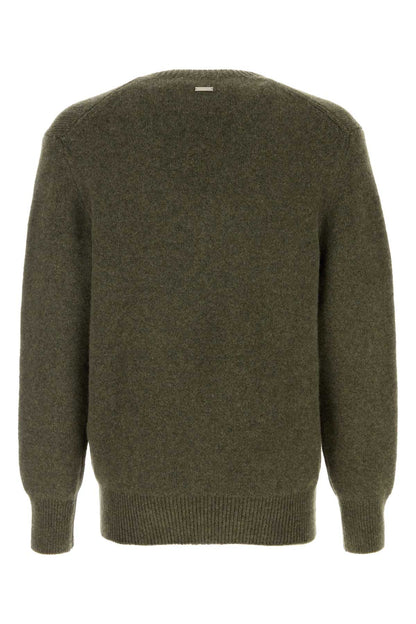 Salvatore Ferragamo Men Dark Green Cashmere Sweater by Luosophy