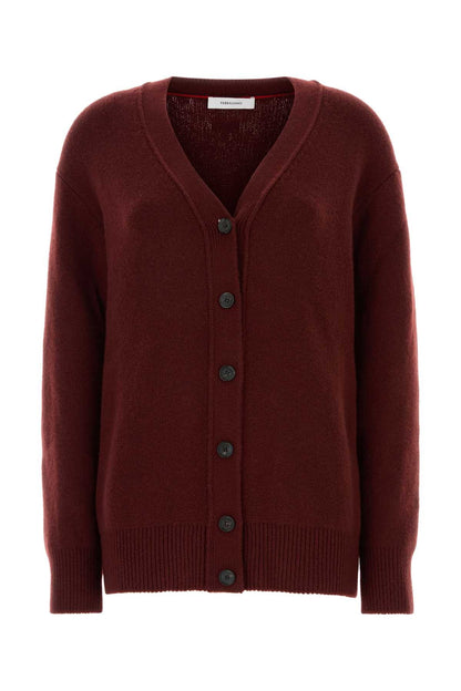 Salvatore Ferragamo Women Burgundy Cashmere Blend Cardigan by Luosophy