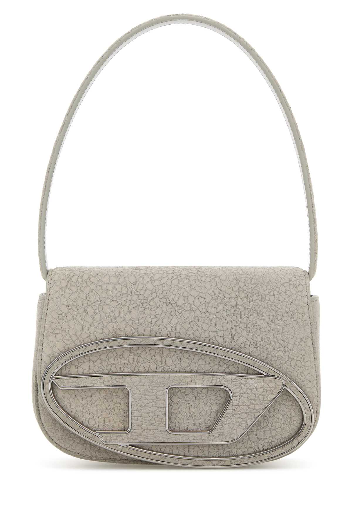 Diesel Women Light Grey Leather 1Dr Shoulder Bag by Luosophy