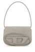 Diesel Women Light Grey Leather 1Dr Shoulder Bag by Luosophy