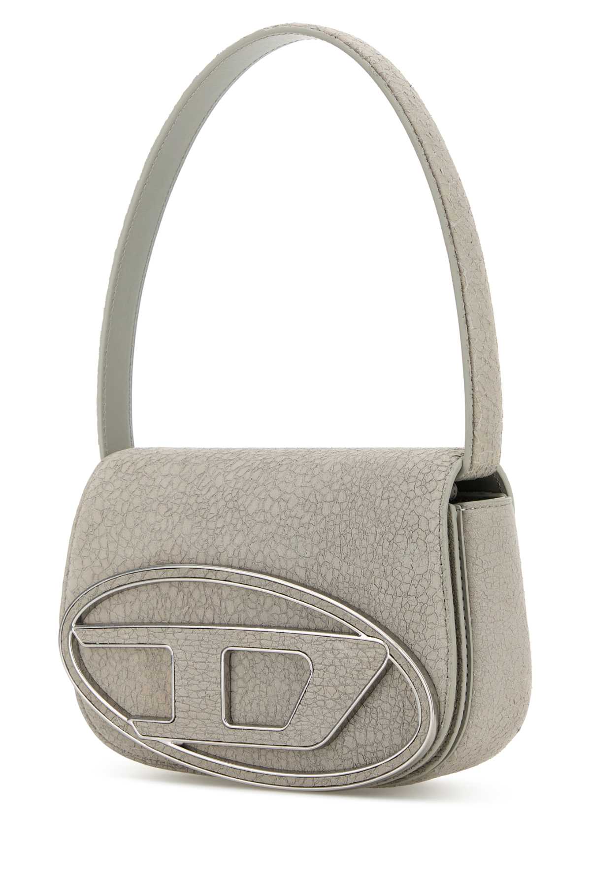 Diesel Women Light Grey Leather 1Dr Shoulder Bag by Luosophy