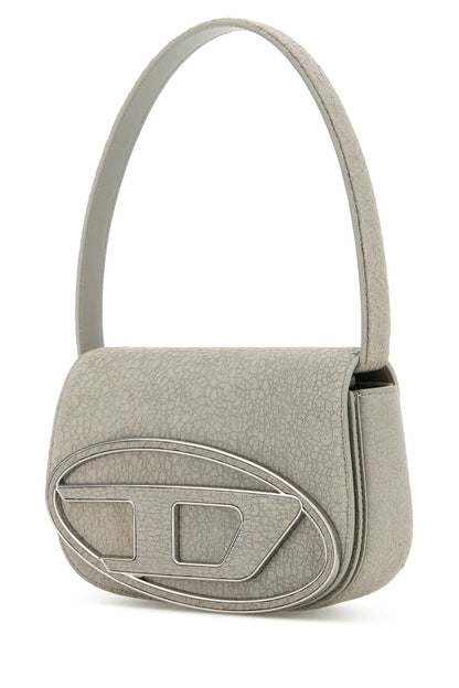 Diesel Women Light Grey Leather 1Dr Shoulder Bag by Luosophy