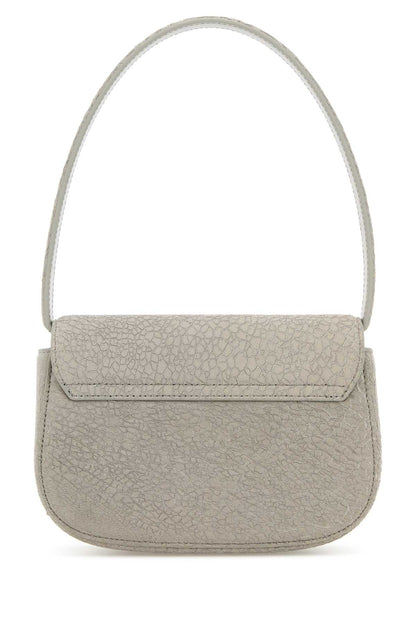 Diesel Women Light Grey Leather 1Dr Shoulder Bag by Luosophy