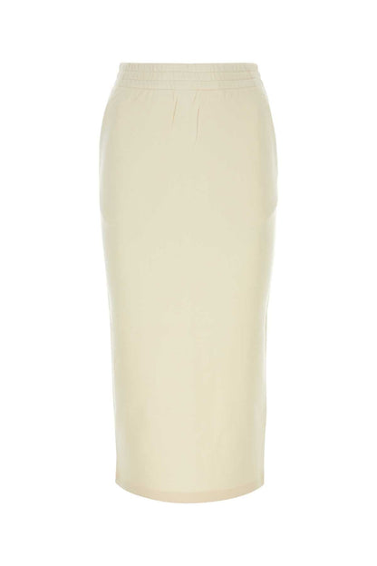 Prada Women Cream Cotton Skirt by Luosophy