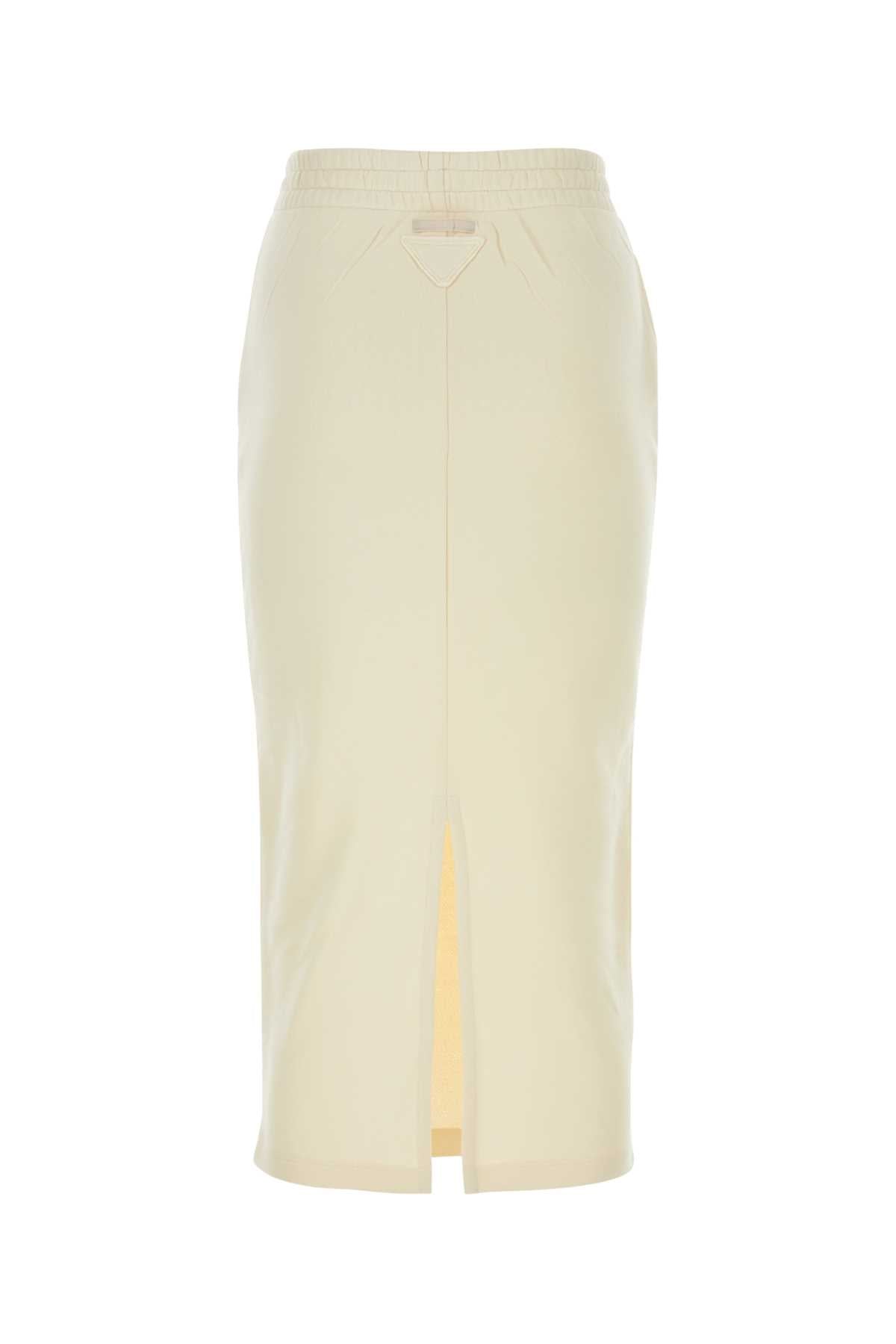 Prada Women Cream Cotton Skirt by Luosophy
