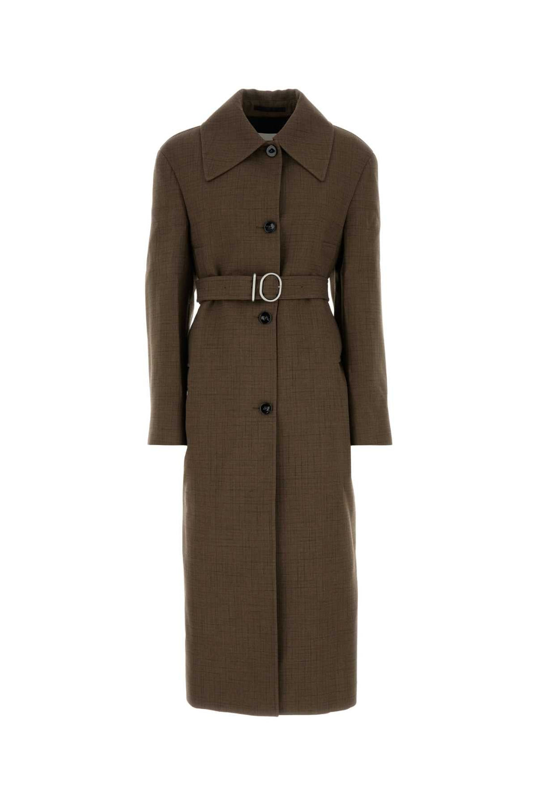 Jil Sander Women Embroidered Wool Blend Coat by Luosophy