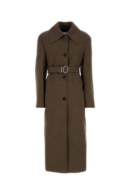 Jil Sander Women Embroidered Wool Blend Coat by Luosophy