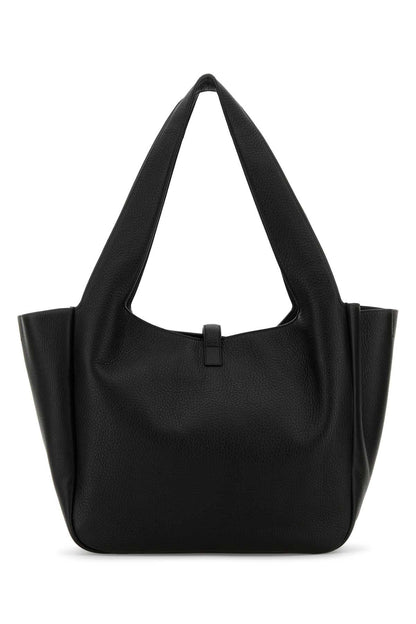 Saint Laurent Women Black Leather Le 5 Ã 7 Bea Shopping Bag by Luosophy