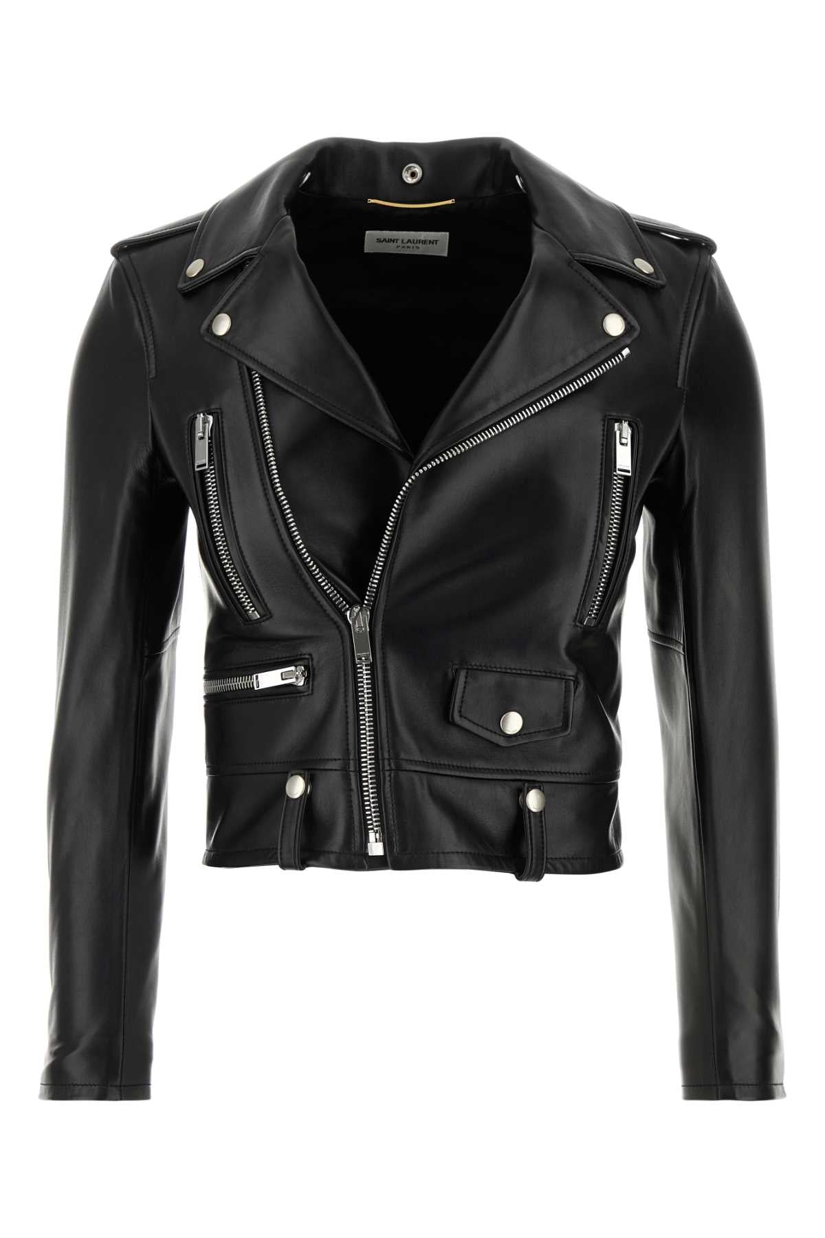 Saint Laurent Women Black Nappa Leather Jacket by Luosophy