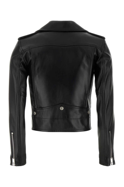 Saint Laurent Women Black Nappa Leather Jacket by Luosophy