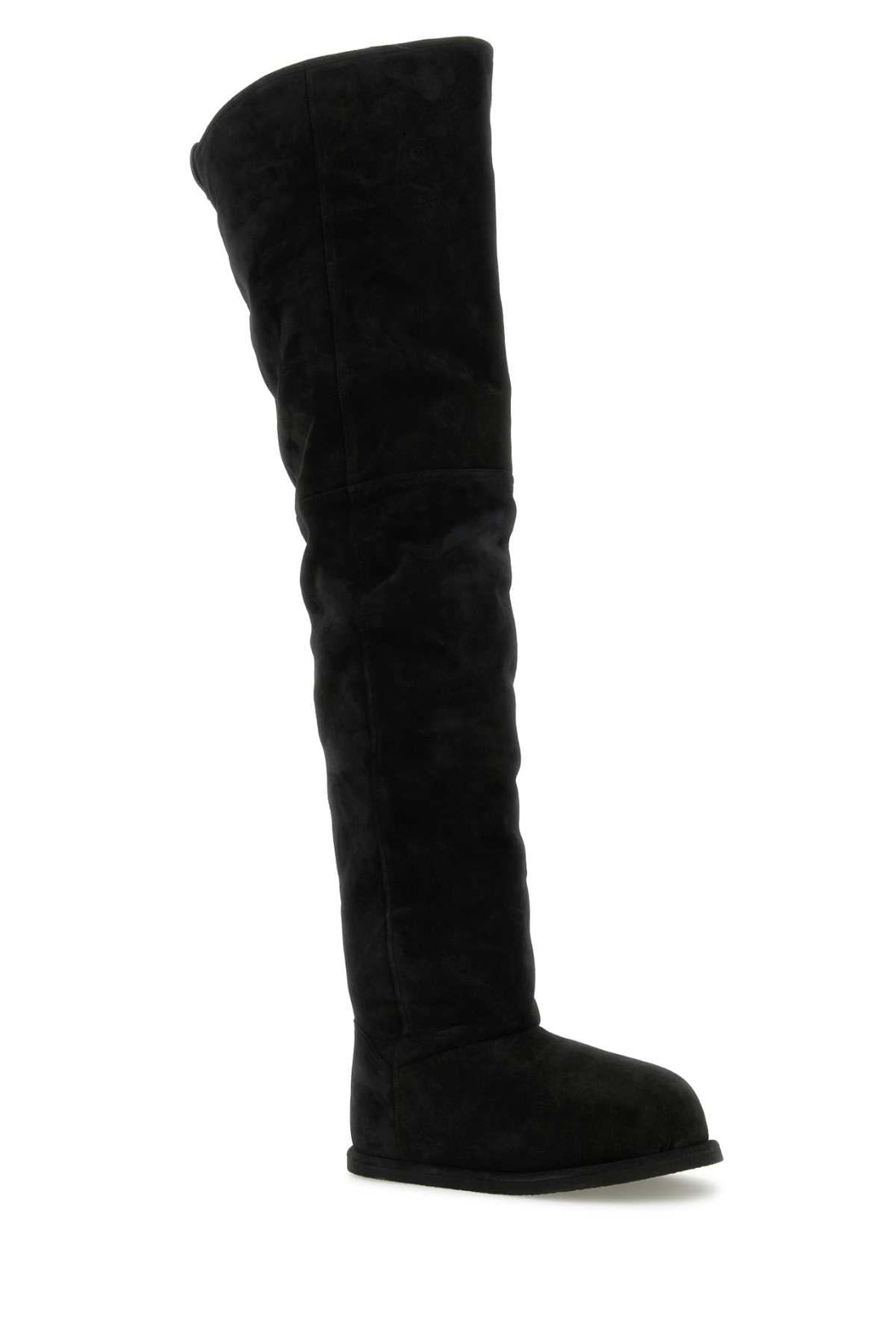 Amina Muaddi Women Black Suede Heidi Over-The-Knee Boots