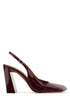 Amina Muaddi Women Grape Leather Charlotte Pumps by Luosophy