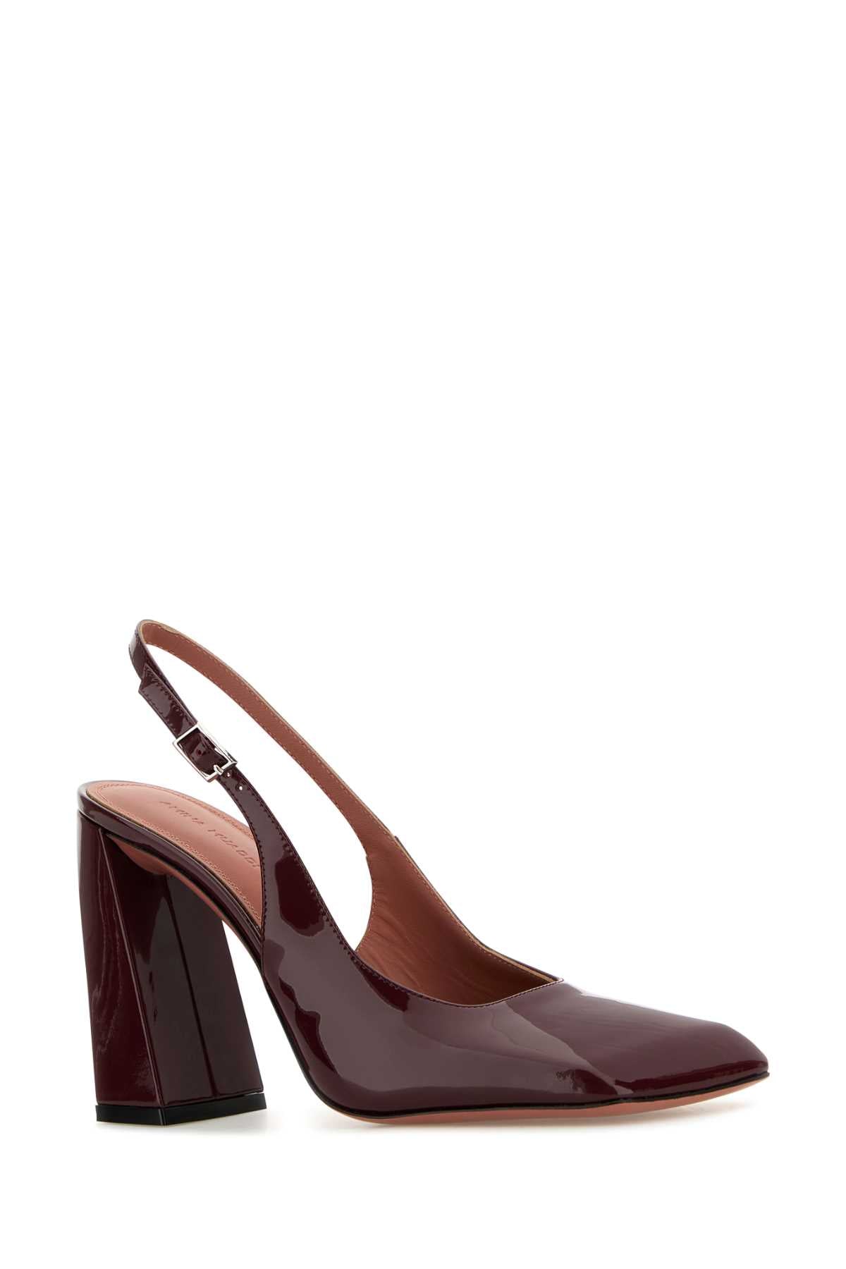Amina Muaddi Women Grape Leather Charlotte Pumps by Luosophy
