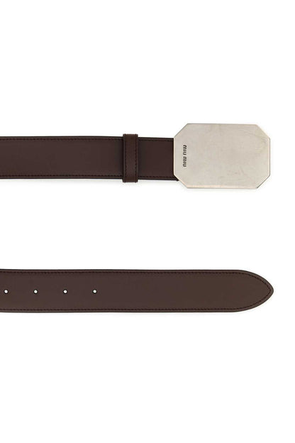 Miu Miu Women Chocolate Leather Belt by Luosophy