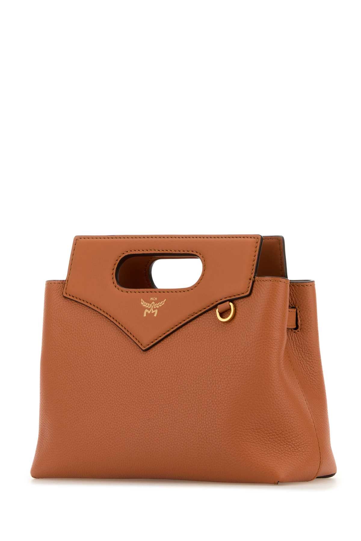 Mcm Women Caramel Leather Mini Soft Diamond Handbag by Luosophy
