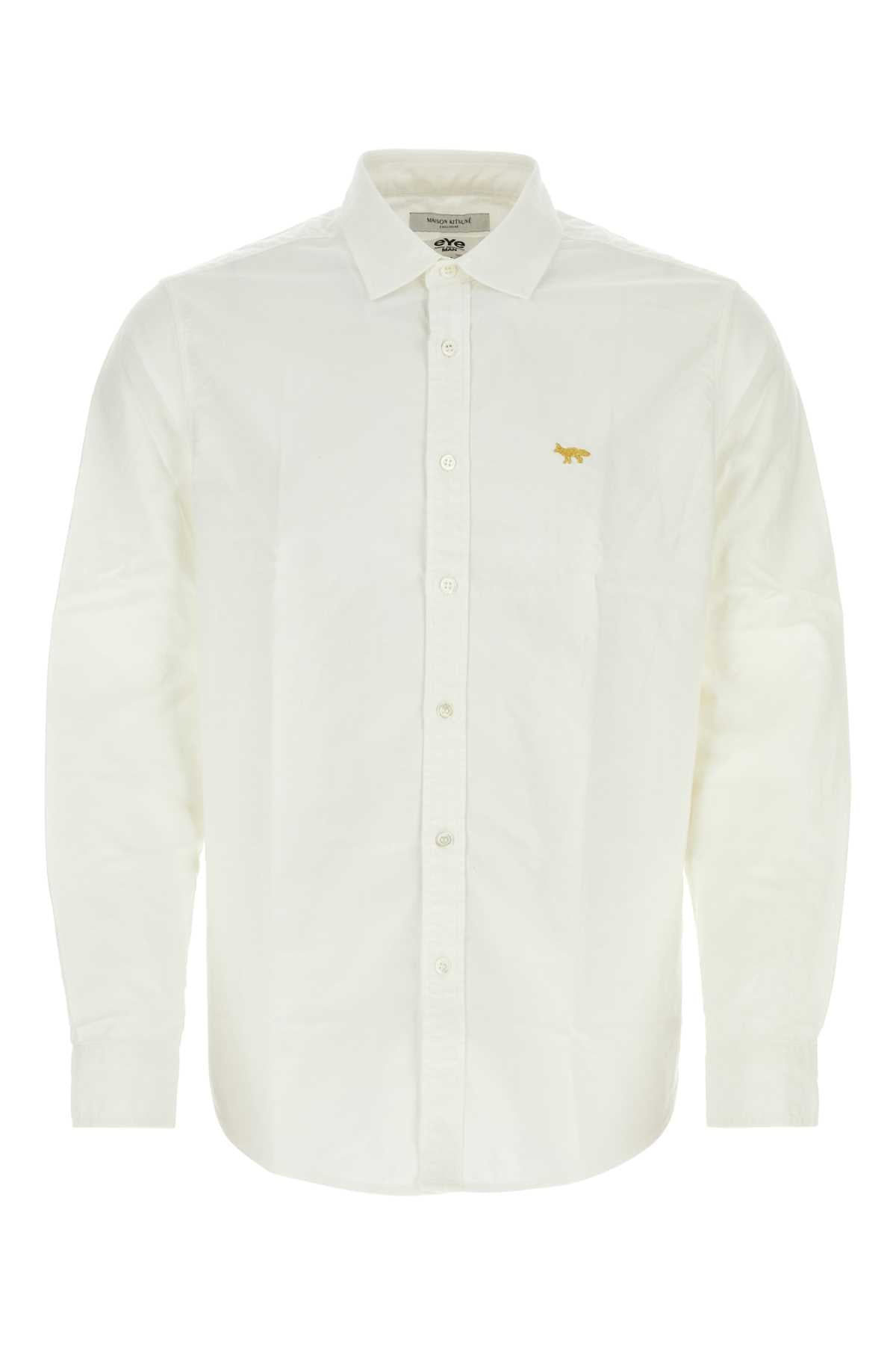 Junya Watanabe Men White Poplin Junya Watanabe X Maison Kitsune Shirt by Luosophy