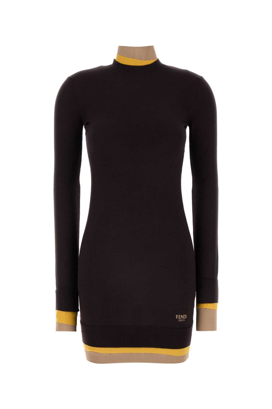 Fendi Women Plum Wool Blend Dress by Luosophy