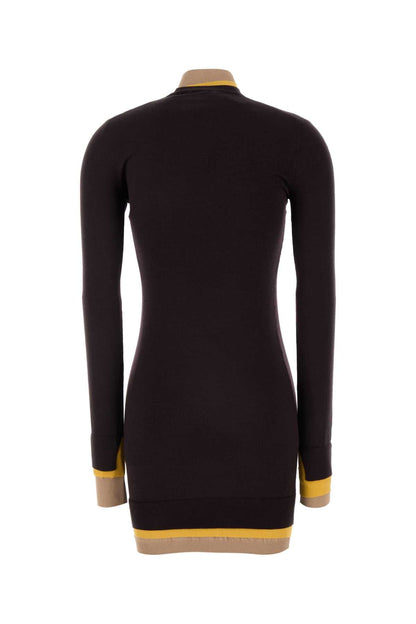 Fendi Women Plum Wool Blend Dress by Luosophy