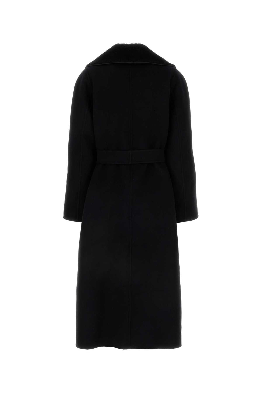 Fendi Women Black Wool Blend Coat by Luosophy