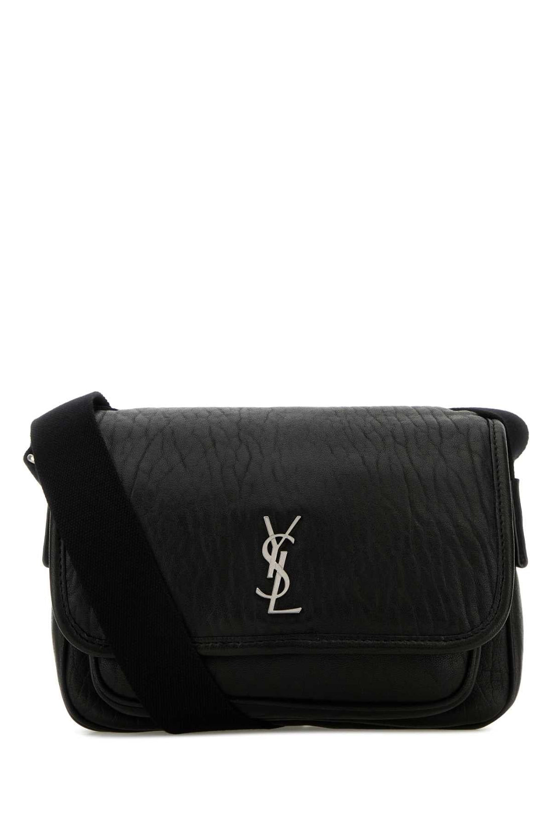 Saint Laurent Men Black Leather Small Messenger Crossbody Bag by Luosophy
