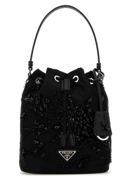 Prada Women Black Nylon Bucket Bag by Luosophy