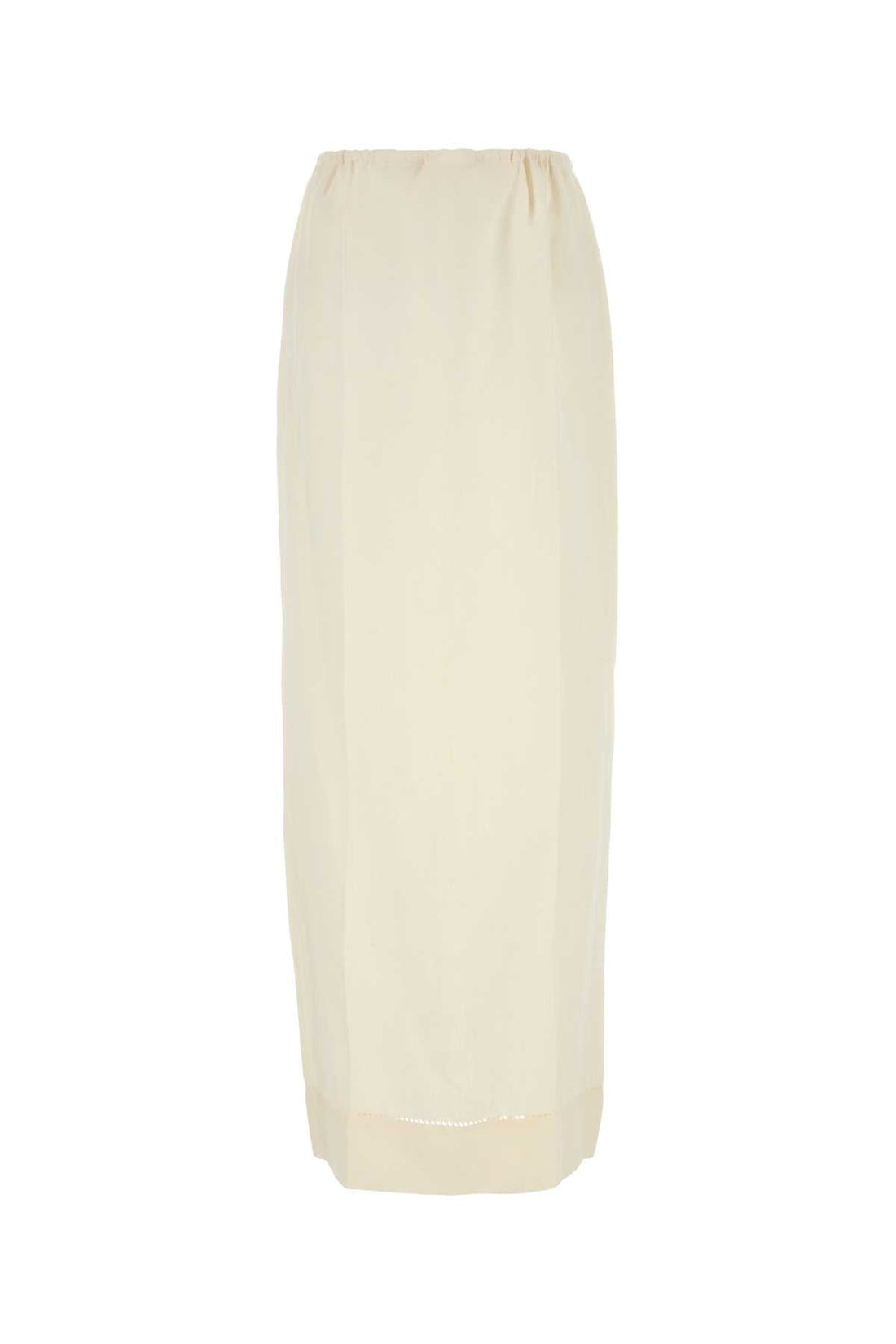 Prada Women Ivory Linen Skirt by Luosophy