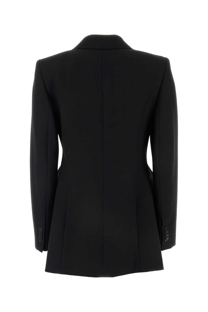 Balenciaga Women Black Wool Blazer by Luosophy