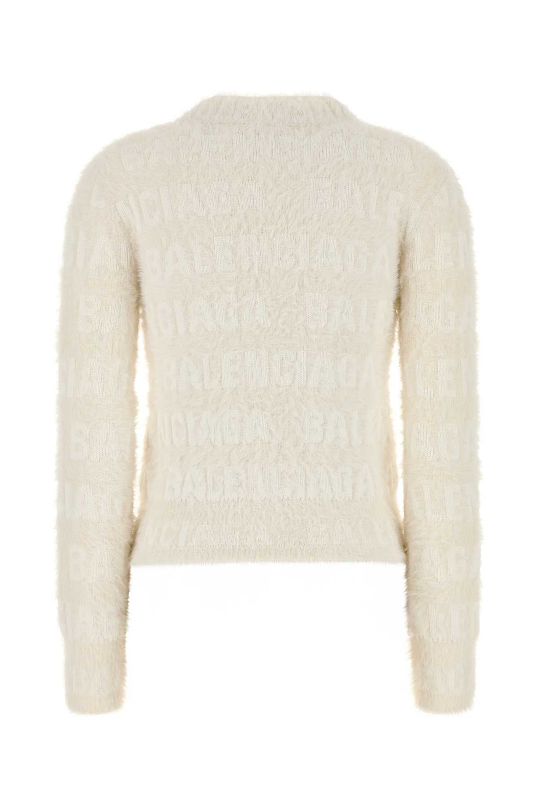 Balenciaga Women Ivory Wool Blend Sweater by Luosophy