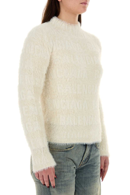 Balenciaga Women Ivory Wool Blend Sweater by Luosophy