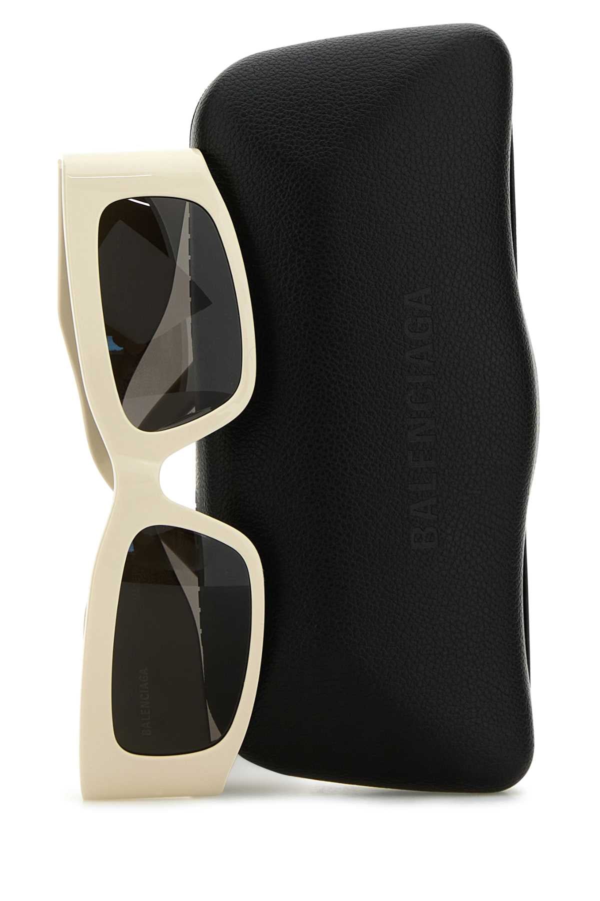 Balenciaga Women Ivory Acetate Sunglasses by Luosophy