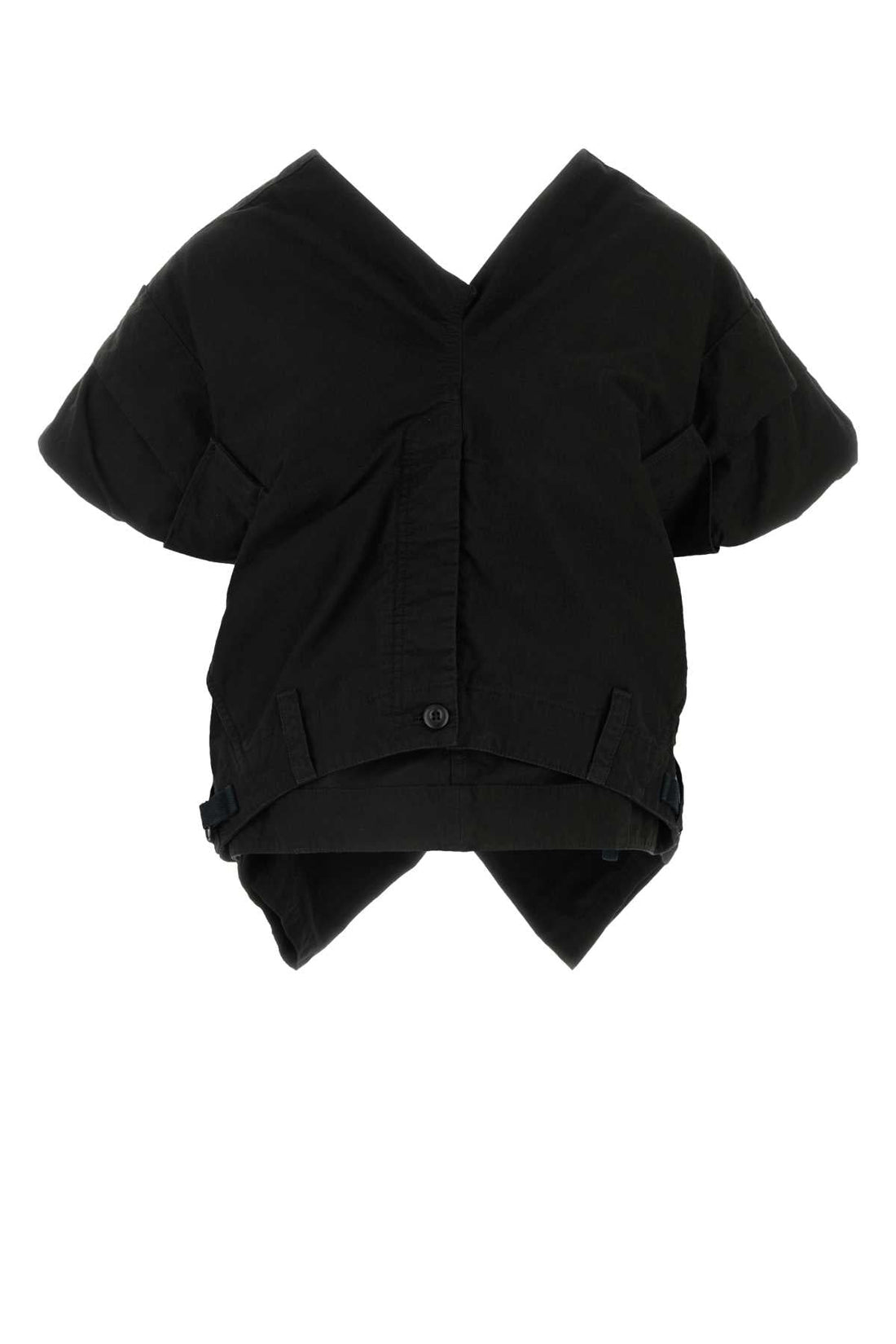 Balenciaga Women Black Cotton Blend Top by Luosophy