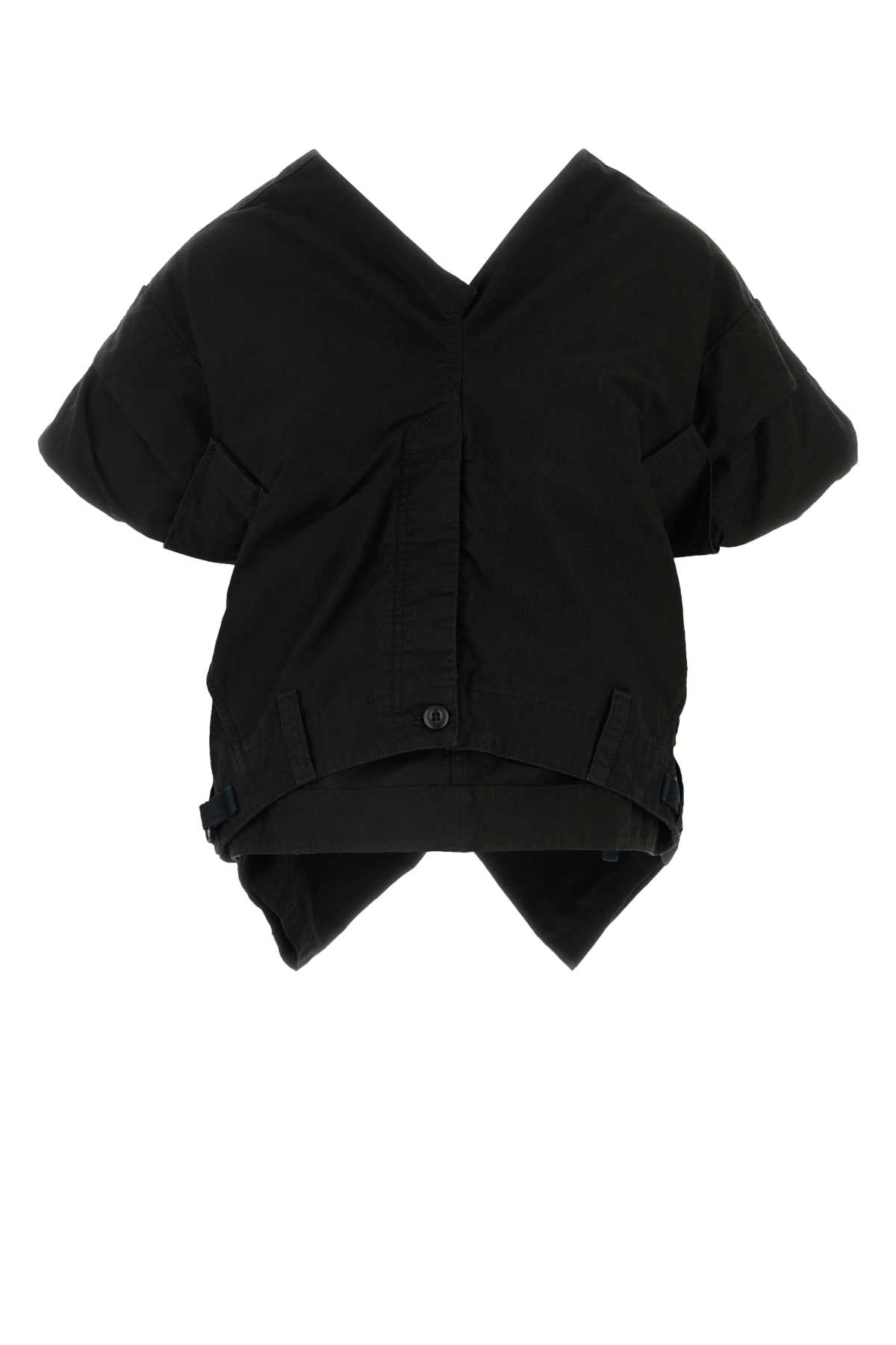 Balenciaga Women Black Cotton Blend Top by Luosophy