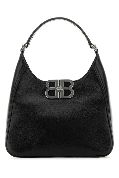 Balenciaga Women Black Leather Bb Soft Handbag by Luosophy
