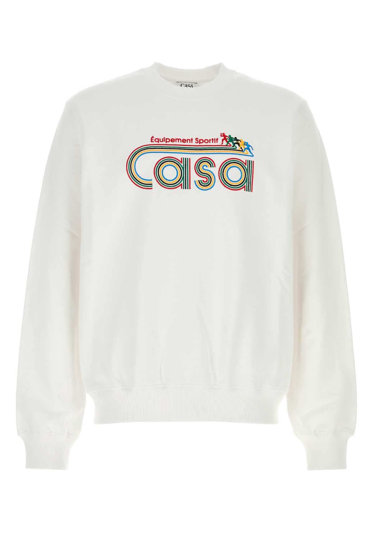 Casablanca Men White Cotton Sweatshirt by Luosophy