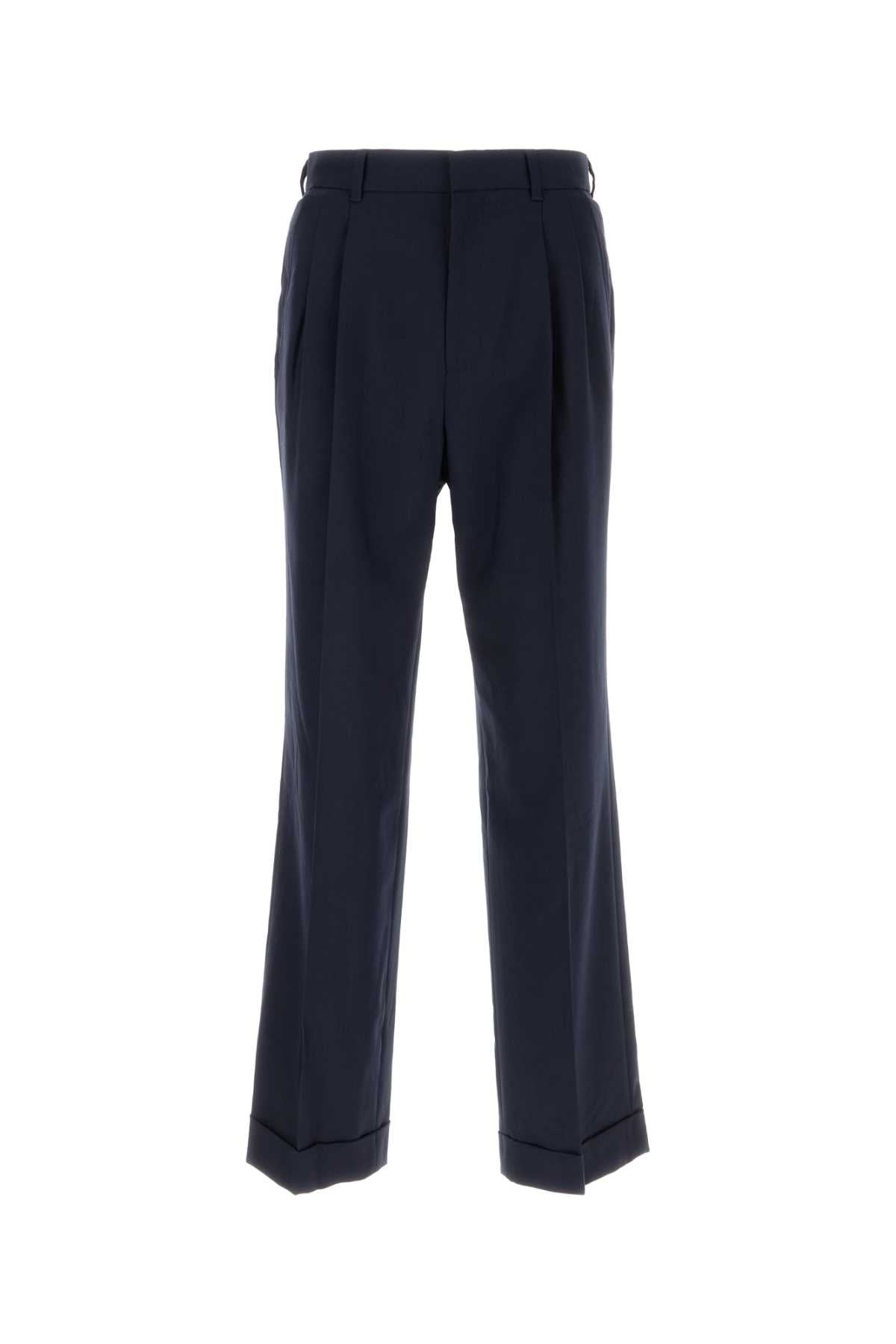Casablanca Men Navy Blue Wool Pant by Luosophy
