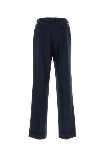 Casablanca Men Navy Blue Wool Pant by Luosophy