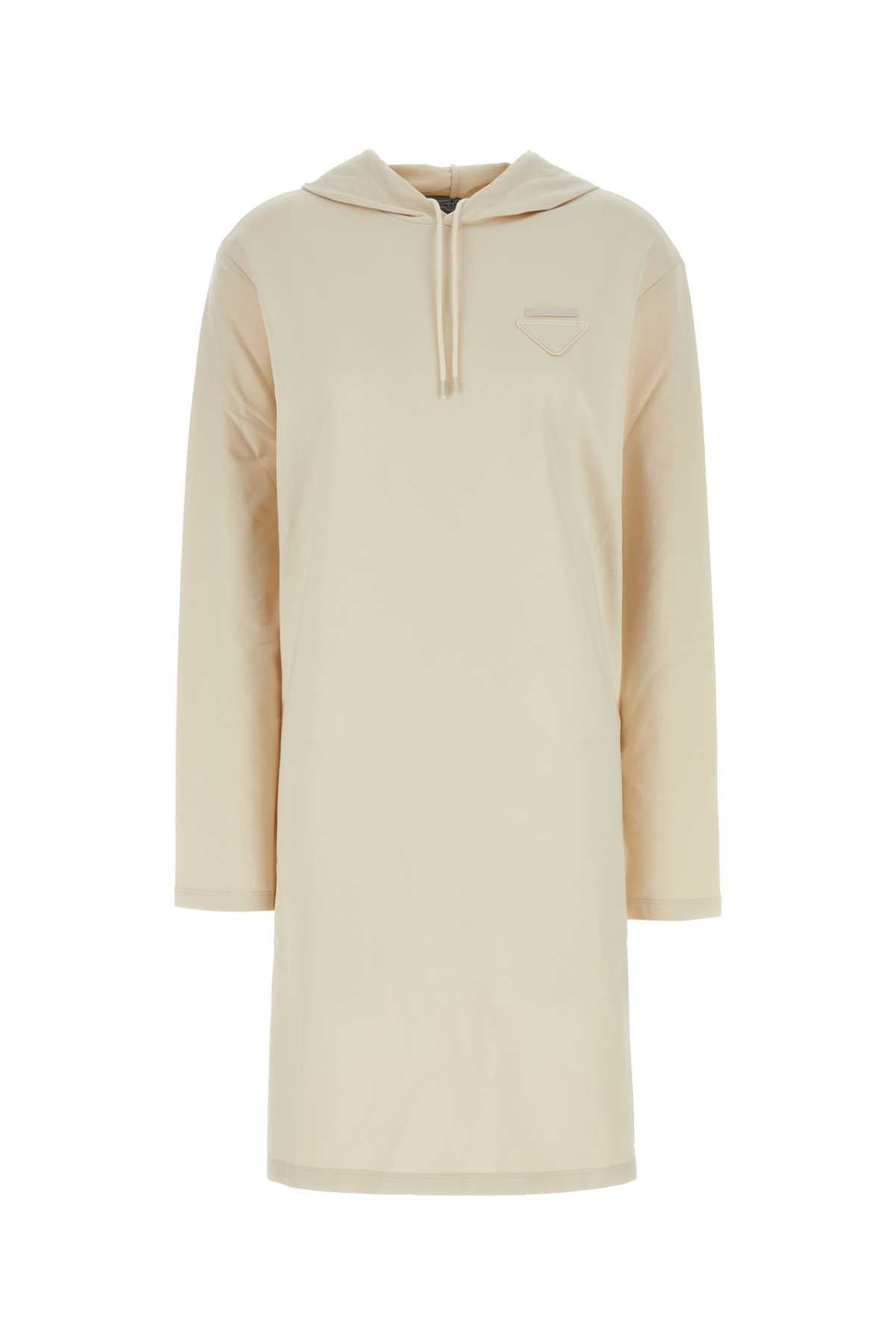 Prada Women Cream Stretch Cotton Sweatshirt Dress by Luosophy