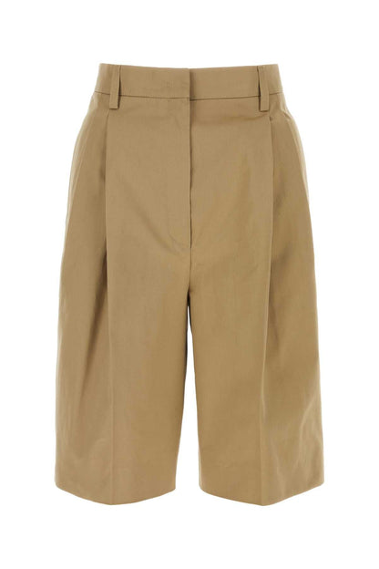 Prada Women Beige Cotton Bermuda Shorts by Luosophy